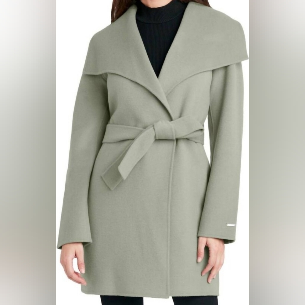 Elie Tahari Soft Green/grey Trench Coat